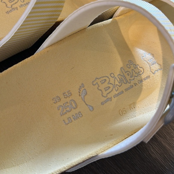 Birkenstock Birkis yellow striped sandals ladies 8 NIB - Picture 4 of 5